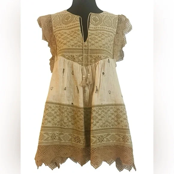 Spell & the Gypsy Collective Designs Muwala Embroidered Blouse Sz M - Picture 3 of 4